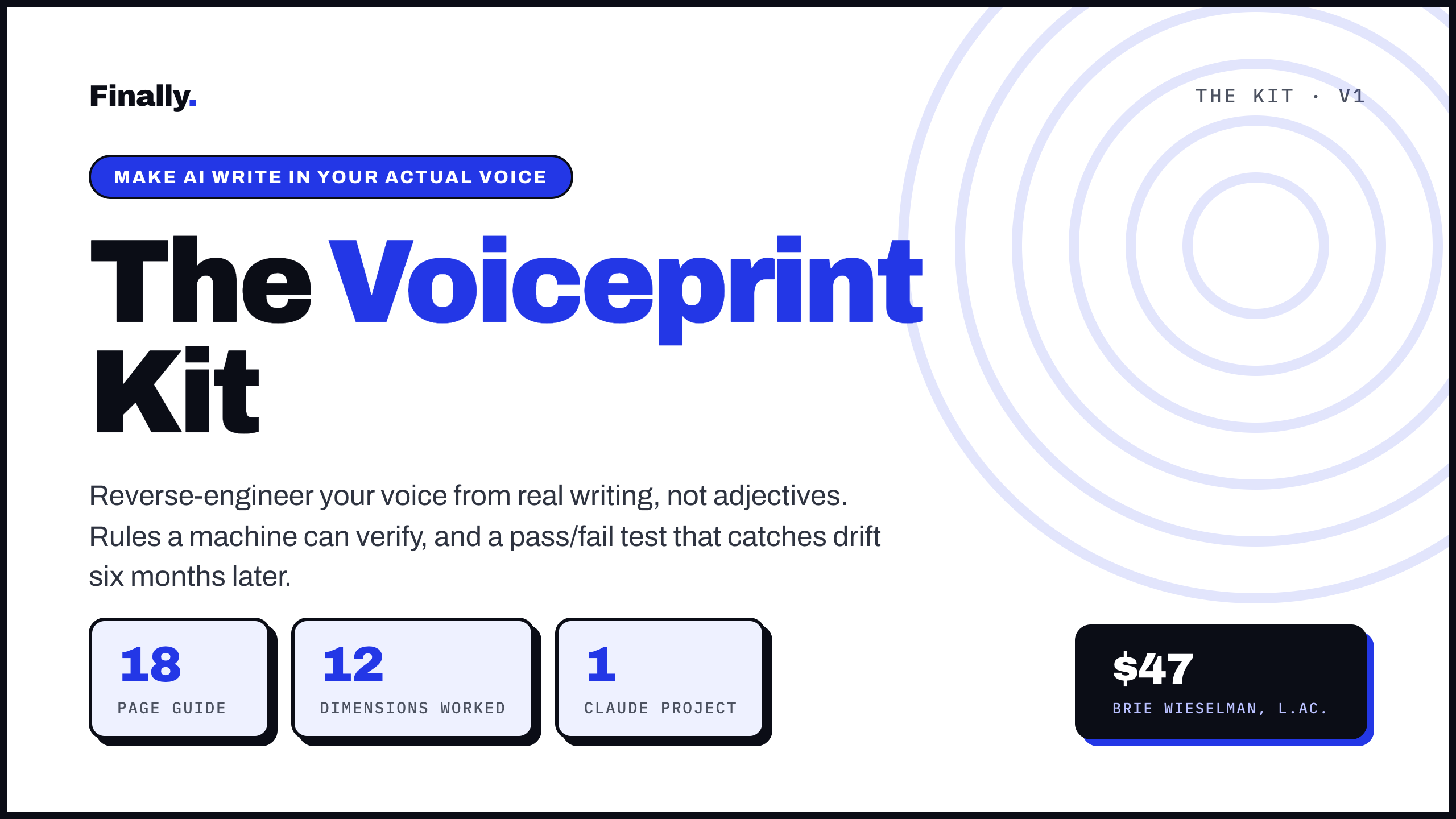 The Voiceprint Kit cover.